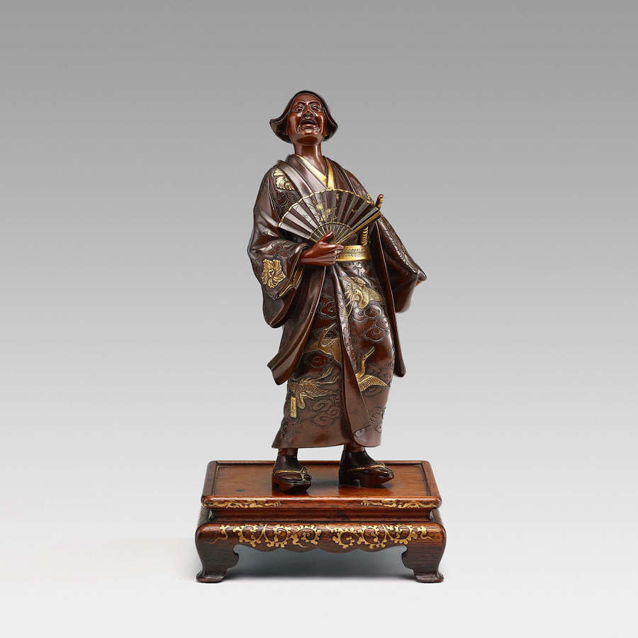 Japanese bronze Samurai signed Miyao Meiji period
