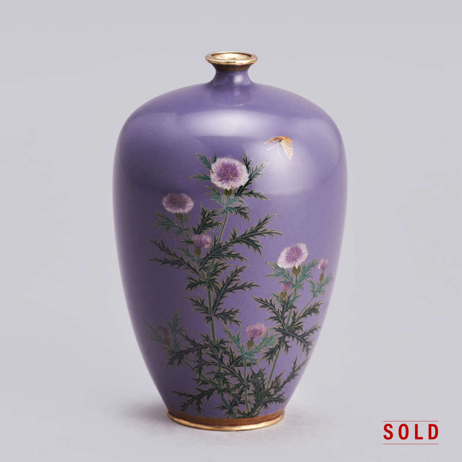 Japanese cloisonné enamel vase by Ando Jubei Meiji period