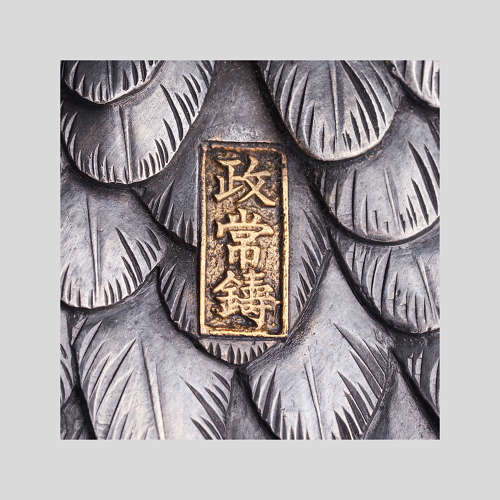 Japanese bronze eagle signed Masatsune Meiji period