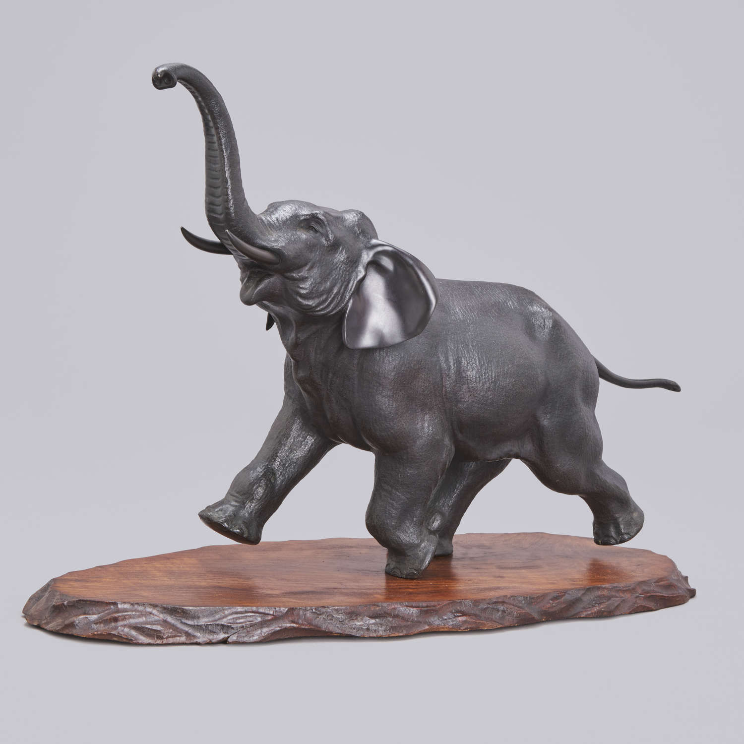 Japanese bronze elephant signed Atsuyoshi and Maruki Meiji period