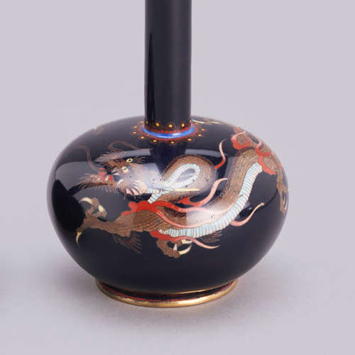 Japanese pair cloisonné enamel vases signed Ota Tameshirō Meiji period
