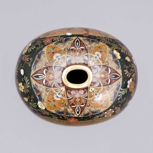 Japanese cloisonné vase with birds by Namikawa Yasuyuki Meiji period
