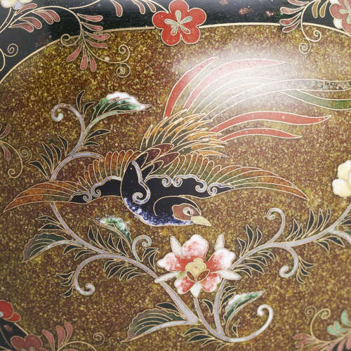 Japanese cloisonné vase with birds by Namikawa Yasuyuki Meiji period