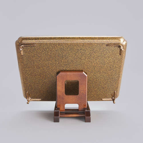 Japanese gold lacquer tray with cherry blossoms Meiji period