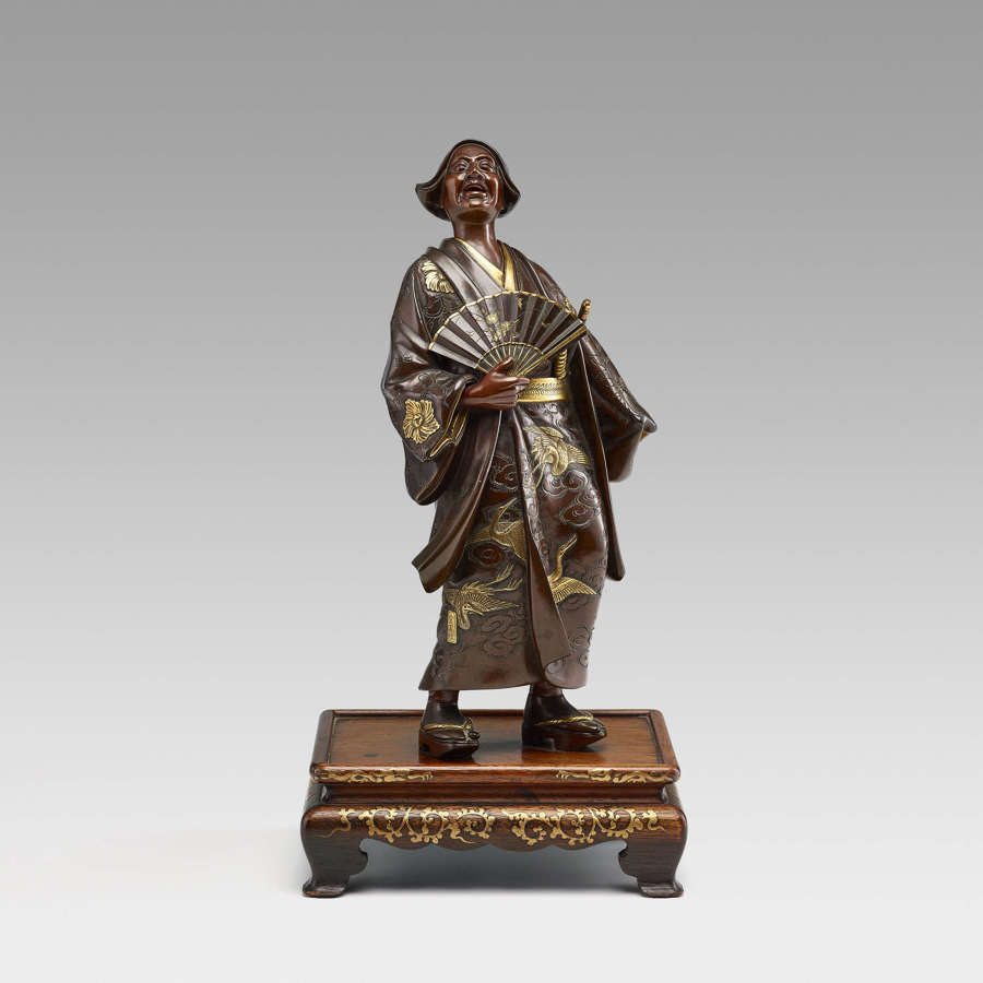 Japanese bronze Samurai signed Miyao Eisuke Meiji period