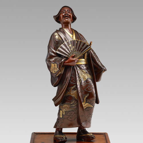 Japanese bronze Samurai signed Miyao Eisuke Meiji period