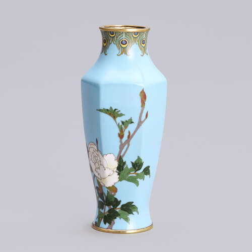 Japanese cloisonné enamel vase signed Hattori Tadasaburō Taishō period