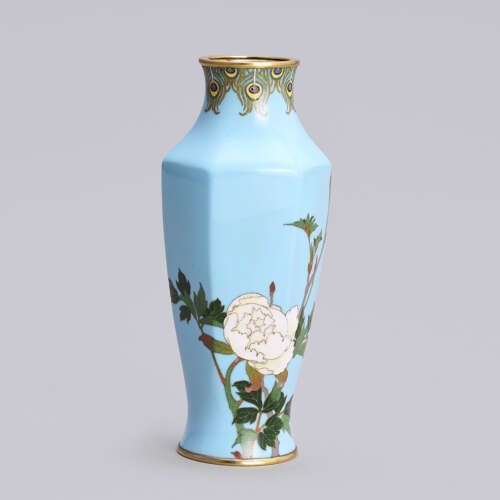 Japanese cloisonné enamel vase signed Hattori Tadasaburō Taishō period