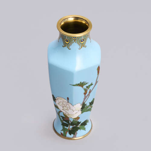Japanese cloisonné enamel vase signed Hattori Tadasaburō Taishō period