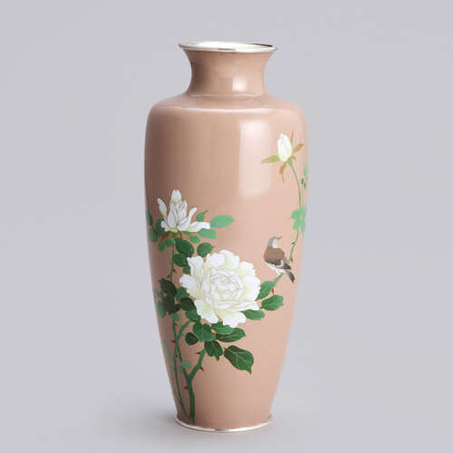 Japanese cloisonné enamel vase signed Andō Jūbei Taishō period