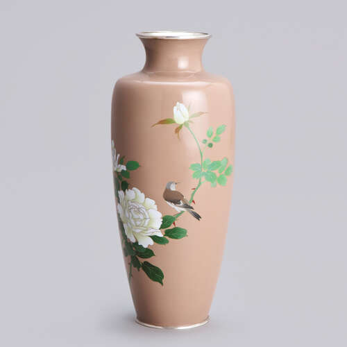 Japanese cloisonné enamel vase signed Andō Jūbei Taishō period