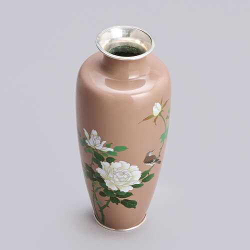 Japanese cloisonné enamel vase signed Andō Jūbei Taishō period