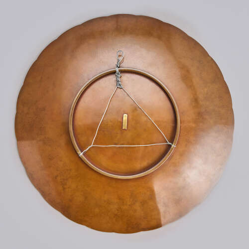 Japanese bronze dish with egrets and Mount Fuji signed Inoue of Kyoto Meiji period
