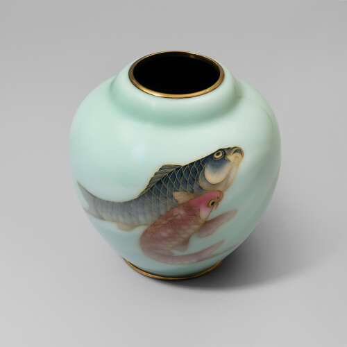 Japanese cloisonné enamel vase signed Andō Jūbei Shōwa period