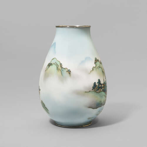 Japanese cloisonné enamel vase signed Andō Jūbei Shōwa period c.1940.