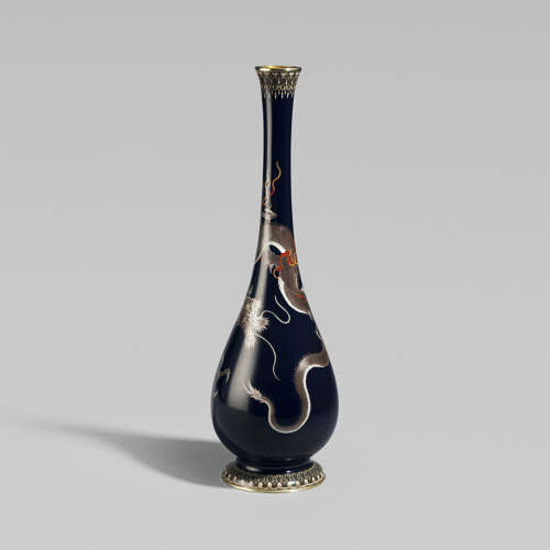 Japanese cloisonné enamel vase signed Ōta Toshirō of Nagoya Meiji period