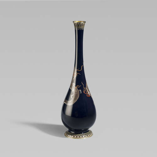 Japanese cloisonné enamel vase signed Ōta Toshirō of Nagoya Meiji period