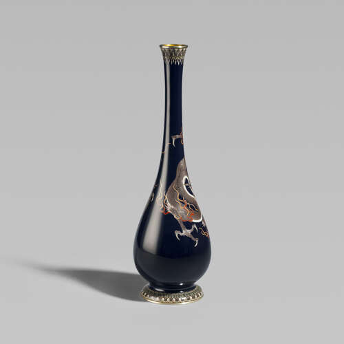 Japanese cloisonné enamel vase signed Ōta Toshirō of Nagoya Meiji period