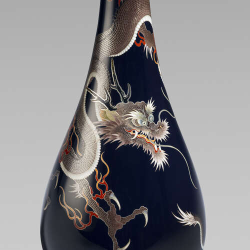 Japanese cloisonné enamel vase signed Ōta Toshirō of Nagoya Meiji period