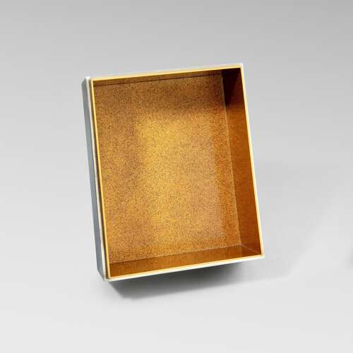 Japanese lacquer ryoshibako (paper box) with Samurai helmet Meiji period